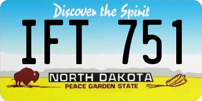ND license plate IFT751