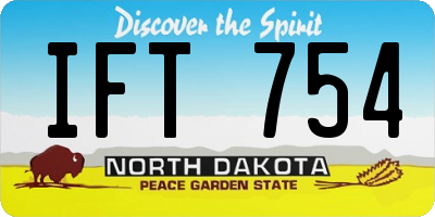 ND license plate IFT754