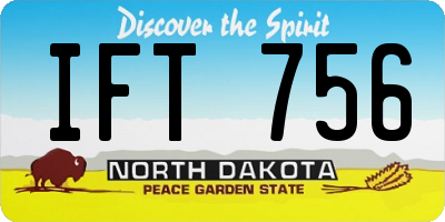 ND license plate IFT756