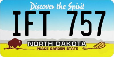 ND license plate IFT757