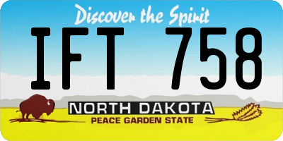 ND license plate IFT758