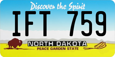 ND license plate IFT759