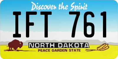 ND license plate IFT761