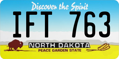 ND license plate IFT763