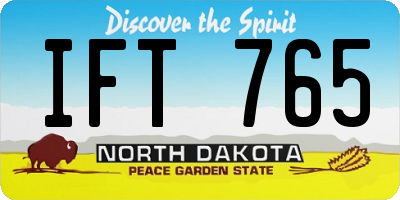 ND license plate IFT765