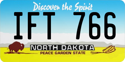 ND license plate IFT766