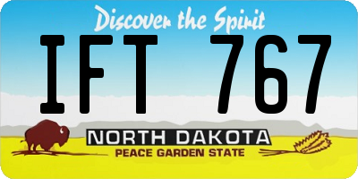 ND license plate IFT767
