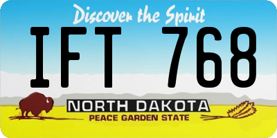 ND license plate IFT768