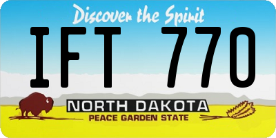 ND license plate IFT770