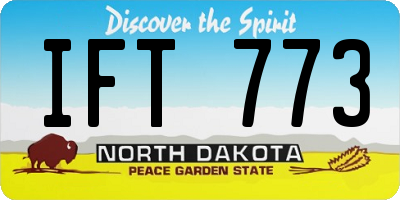 ND license plate IFT773