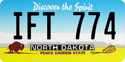 ND license plate IFT774