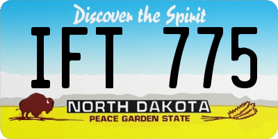 ND license plate IFT775