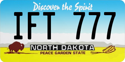 ND license plate IFT777