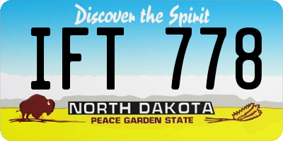 ND license plate IFT778