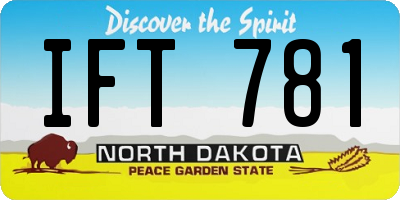 ND license plate IFT781