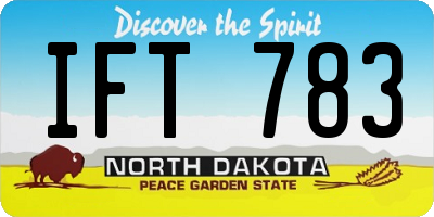 ND license plate IFT783