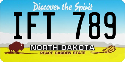 ND license plate IFT789