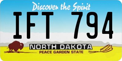 ND license plate IFT794
