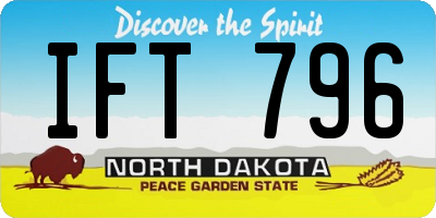 ND license plate IFT796