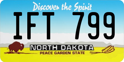 ND license plate IFT799