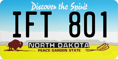 ND license plate IFT801