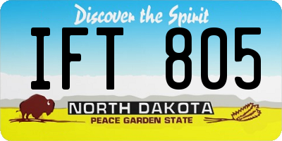ND license plate IFT805