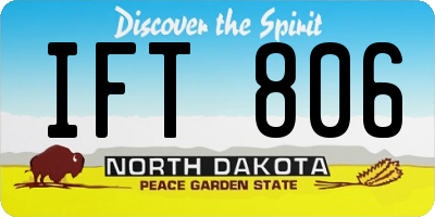 ND license plate IFT806