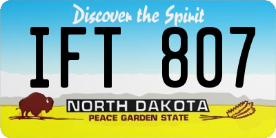 ND license plate IFT807