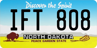 ND license plate IFT808
