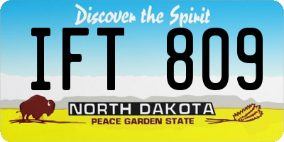 ND license plate IFT809
