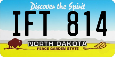 ND license plate IFT814