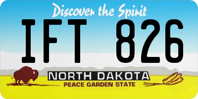 ND license plate IFT826