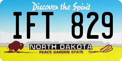 ND license plate IFT829