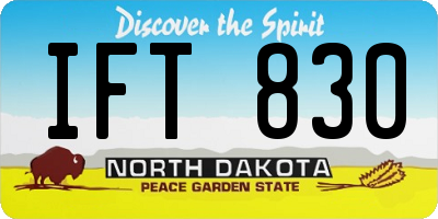 ND license plate IFT830