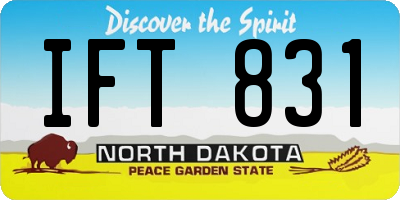 ND license plate IFT831