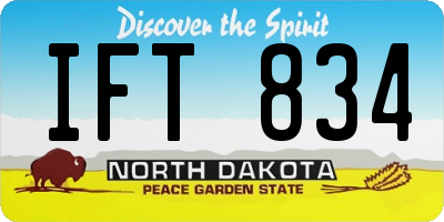 ND license plate IFT834