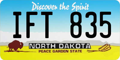 ND license plate IFT835