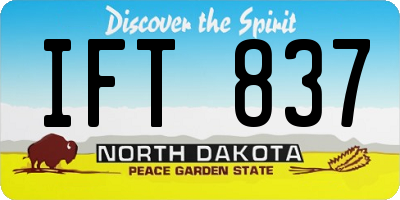 ND license plate IFT837