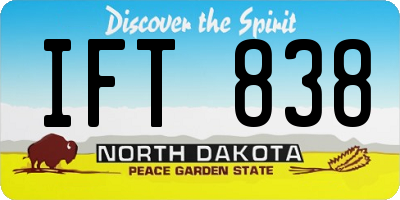 ND license plate IFT838