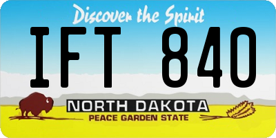 ND license plate IFT840