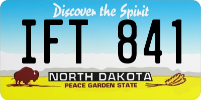 ND license plate IFT841