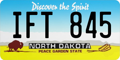 ND license plate IFT845