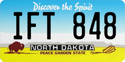 ND license plate IFT848
