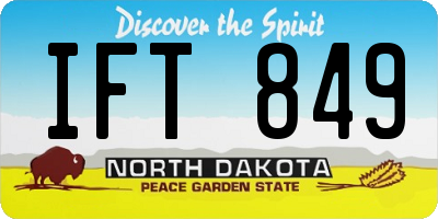 ND license plate IFT849