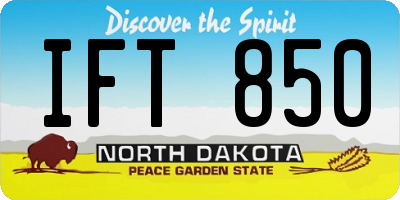ND license plate IFT850