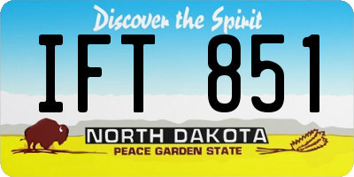 ND license plate IFT851