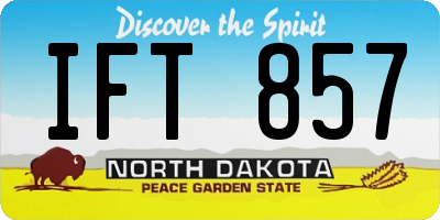 ND license plate IFT857