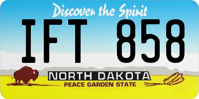 ND license plate IFT858