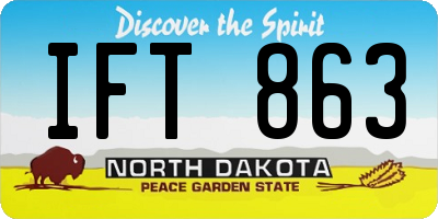 ND license plate IFT863