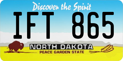 ND license plate IFT865